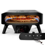 Four à pizza Cozze 17 pouces vu de face, porte en place et panneau de contrôle avant