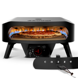 Four à pizza Cozze 17 pouces vu de face, porte en place et panneau de contrôle avant