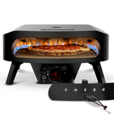 Four à pizza Cozze 17 pouces vu de face, porte en place et panneau de contrôle avant