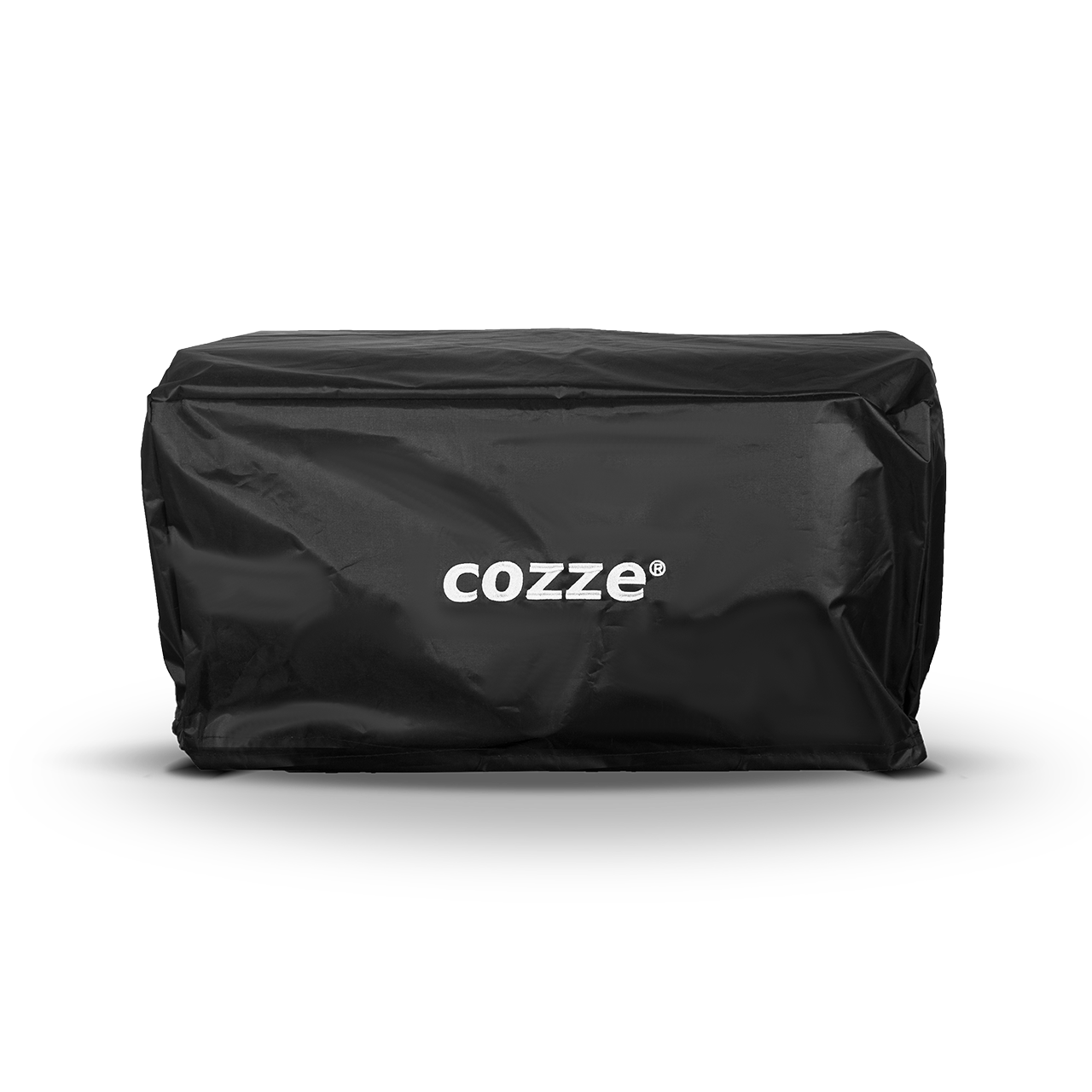 Housse noire en nylon Oxford installée sur un four à pizza Cozze 13 pouces