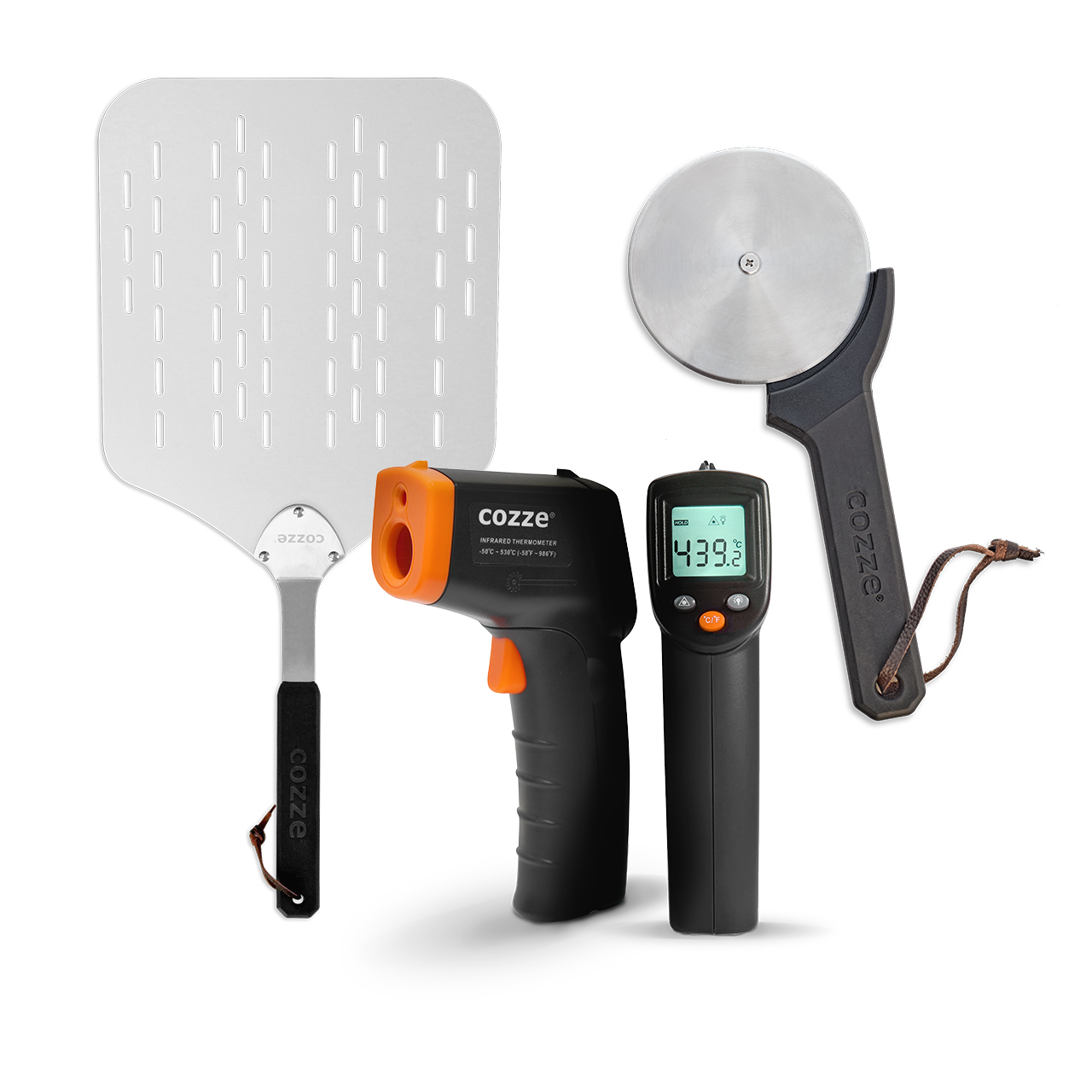 Pelle à pizza en aluminium perforé du kit de démarrage Cozze