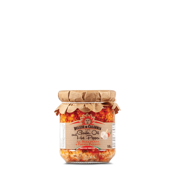 Ail, huile d’olive et piments (180 g) – Delizie di CalabriaAil, huile d’olive et piments (180 g) – Delizie di Calabria