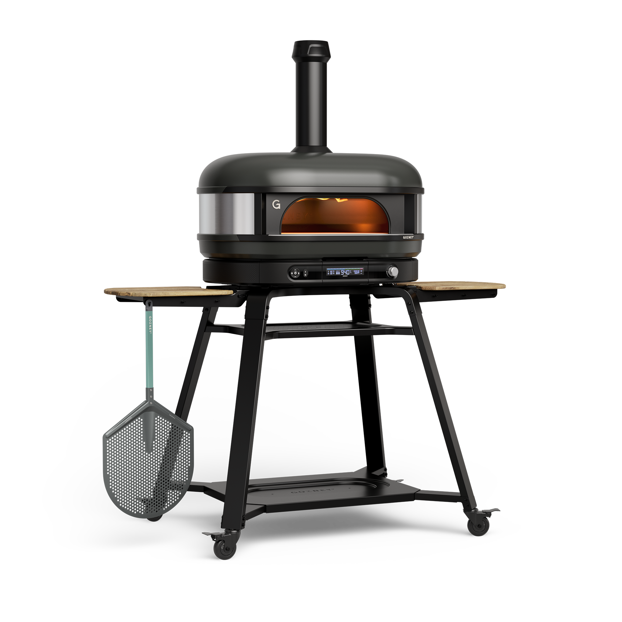 Ensemble essentiel four à pizza Gozney Dome XL Gen 2 Off Black avec support et pelle de placement Pro Large