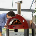 Alfa Moderno 2 Pizze Petit four à pizza hybrid bois propane gaz naturel antique red ruby red