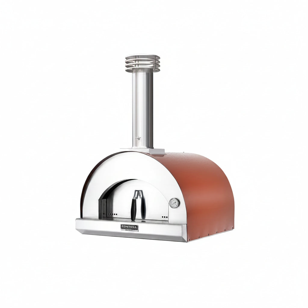Four à pizza Margherita au bois Fontana couleur rouge, vue produit