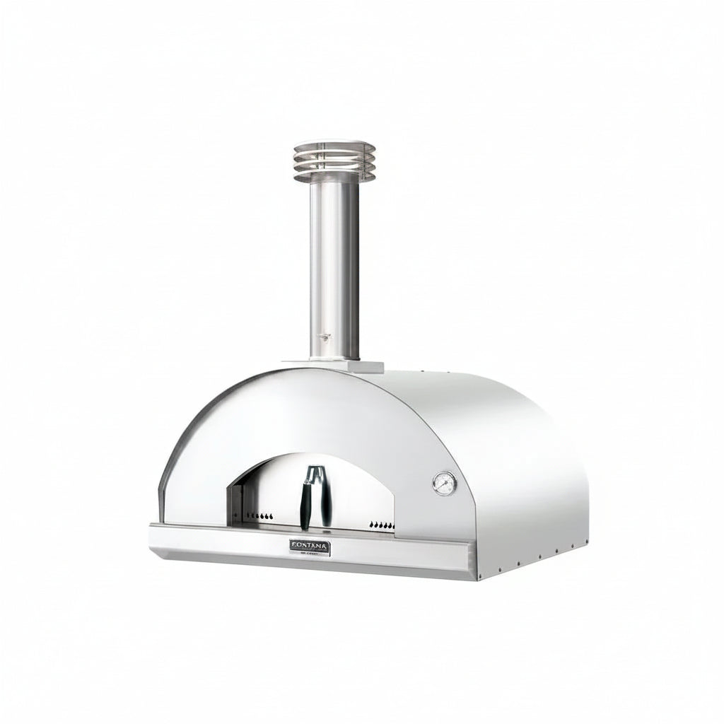 Four à pizza Marinara au bois Fontana couleur inox, vue produit