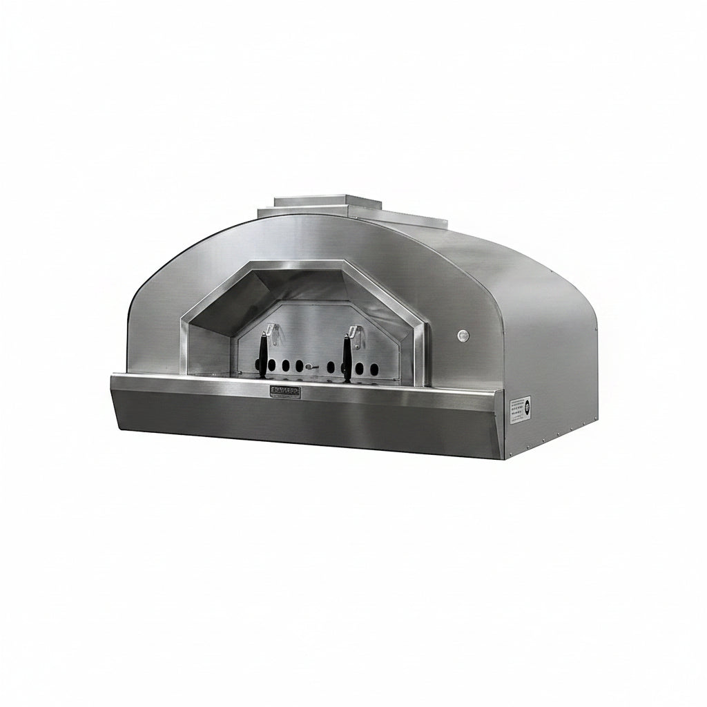 Four à pizza Prometeo commercial au bois Fontana couleur inox, vue produit