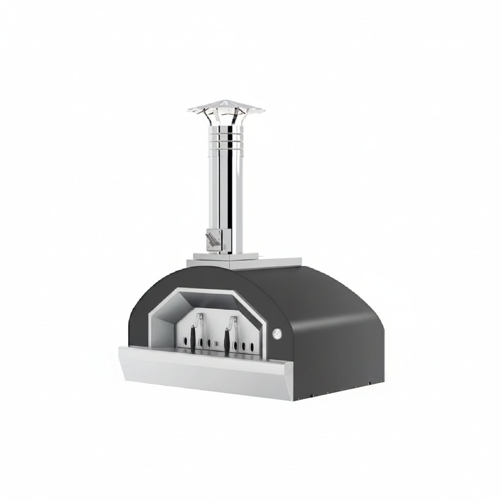 Four à pizza Vulcano commercial au bois Fontana couleur anthracite, vue produit