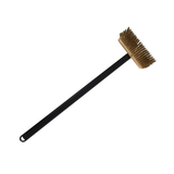 Brosse à pierre Pro avec poils en laiton et manche en aluminium noir pour four à pizza