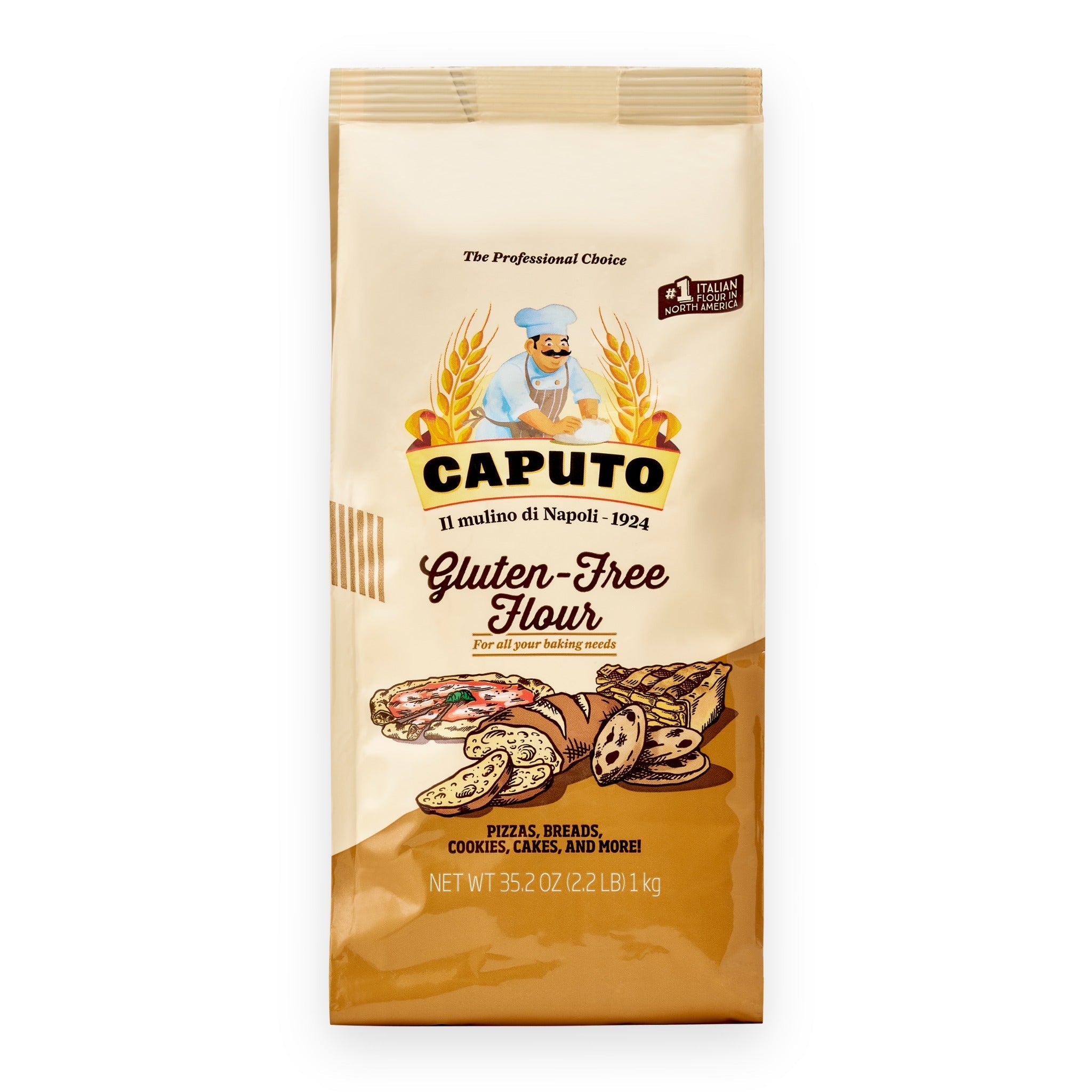 Farine sans gluten Fioreglut Caputo 1 kg, sac de face - Lapizzashop