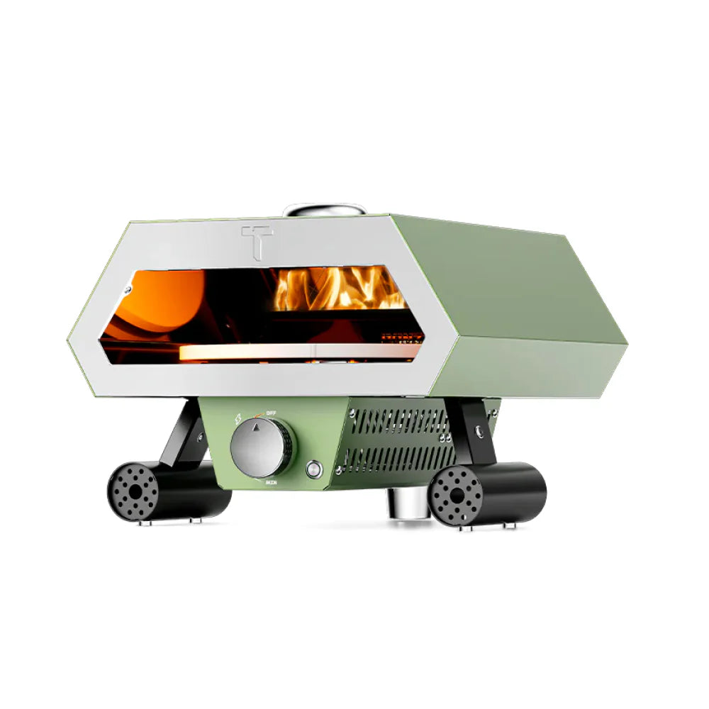 four à pizza extérieur ronzio turpone pierre rotative vert