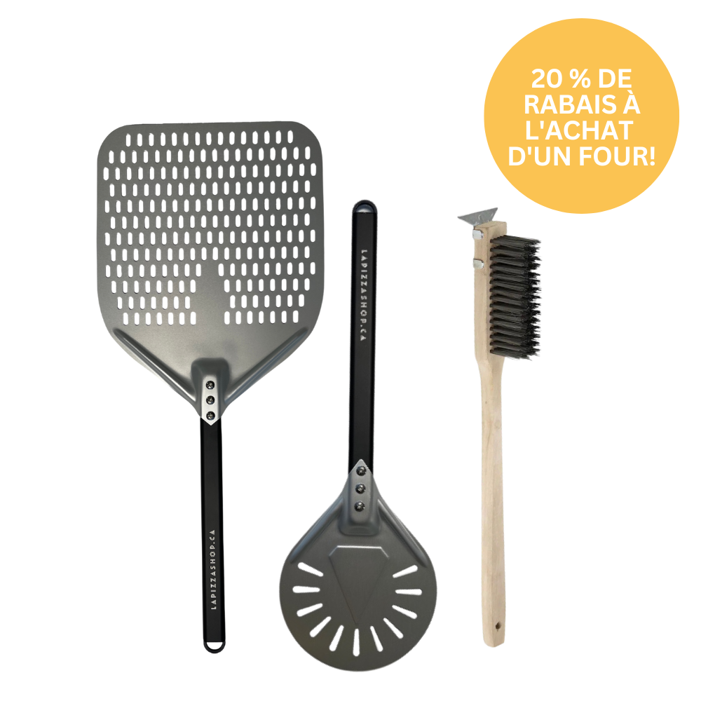 kit accessoires base pizza pelle lapizzashop perforée four à pizza maison portatif