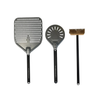 Kit de départ de luxe pour four à pizza avec pelle perforée, pelle à tourner, brosse Pro en laiton