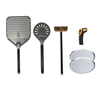 Kit de départ de luxe pour four à pizza avec pelle perforée, pelle à tourner, brosse Pro en laiton, thermomètre et assiettes