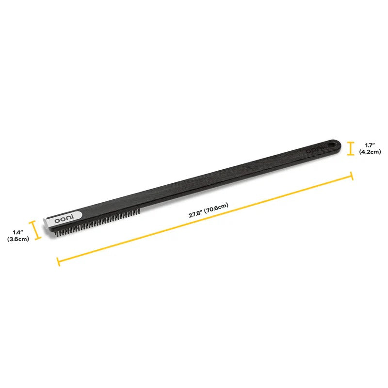 Brosse Ooni longue avec dimensions pour fours 16 à 24 pouces