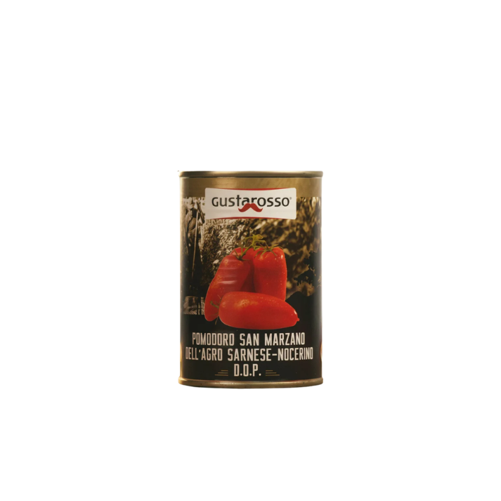 Boîte de tomates San Marzano D.O.P. Gustarosso 400 g, tomates entières pelées pour pizza napolitaine - Lapizzashop